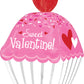 24" Sweet Valentine Cupcake Foil Balloon
