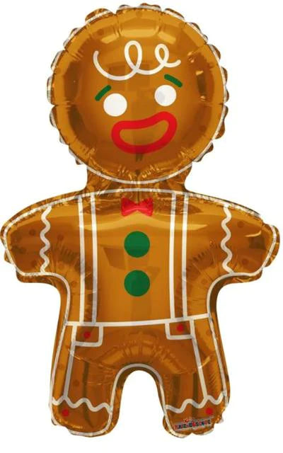 Gingerbread Man Gold Foil Balloon