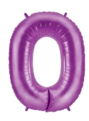 Number 0 40" Purple Foil Number Balloons