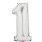 Number 1 40" Silver Foil Number Balloons