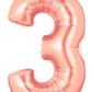Number 3 40" Rose Gold Foil Number Balloons