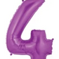 Number 4 40" Purple Foil Number Balloons