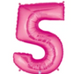 Number 5 40" Pink Foil Number Balloons