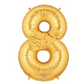 Number 8 40" Gold Foil Number Balloons