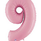 Number 9 40" Pastel Pink Foil Number Balloons