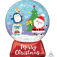 27" Merry Christmas Snow Globe Foil Balloon