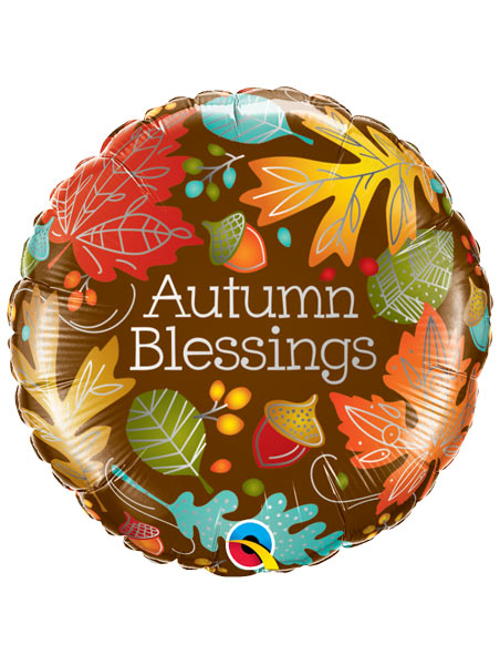 18" Autumn Blessings Round Foil Balloon
