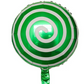 18" Dark Green/White Lollipop Swirl Foil Balloon