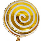 18" Gold/White Lollipop Swirl Foil Balloon