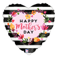 18" Happy Mother's Day Flowers Heart Foil Balloon