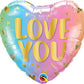 18" Love You Pastel Ombre Heart Foil Balloon