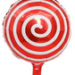 18" Red/White Lollipop Swirl Foil Balloon