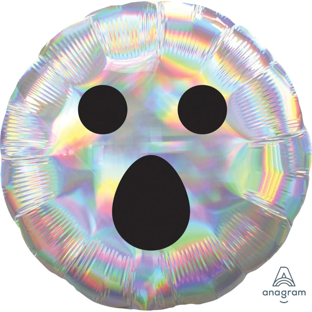 18" Round Holographic Ghost Foil Balloon