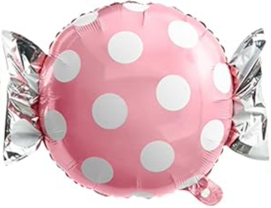19" Pink Polka Dot Candy Foil Balloon