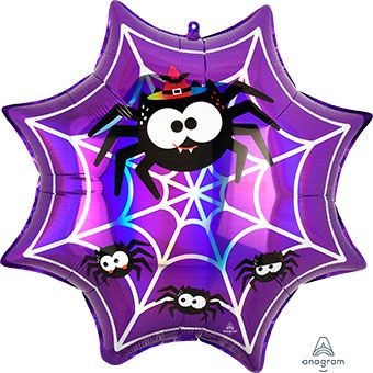 22" Purple Spider Web Foil Balloon