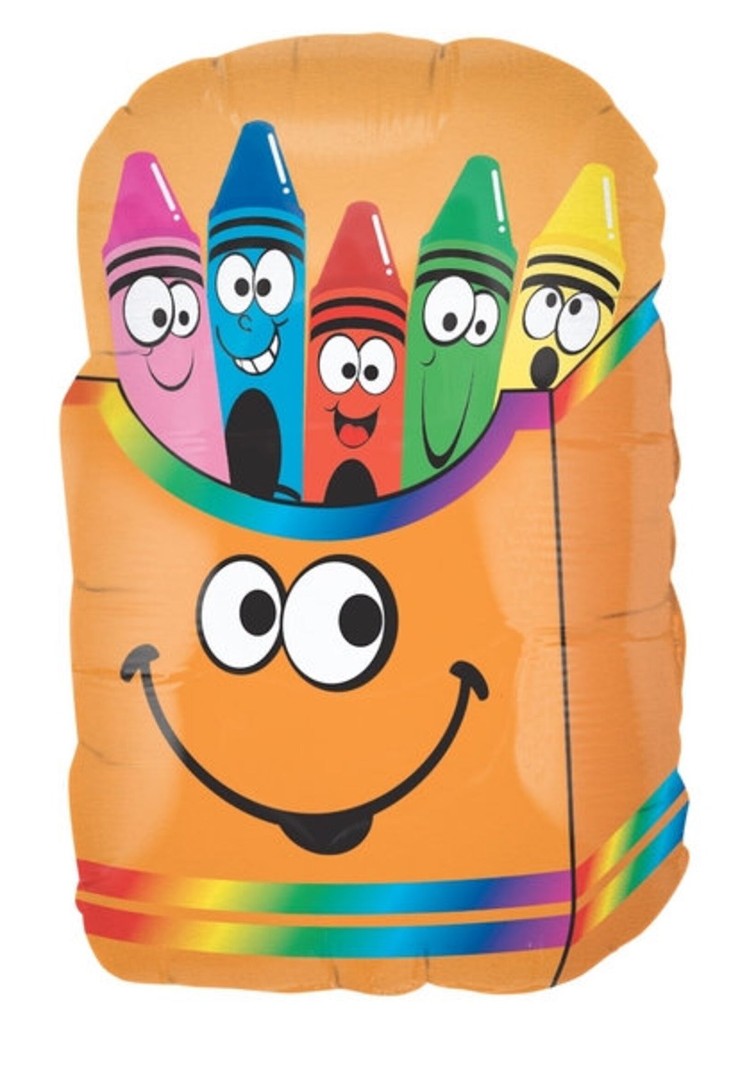 25" Crayon Box Smiling Foil Balloon