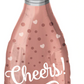 26" Pink Cheers Champagne Bottle Foil Balloon