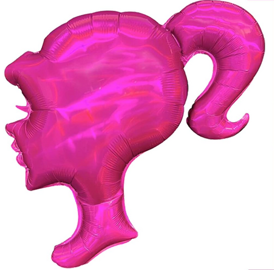 28" Barbie Head Hot Pink Foil Balloon