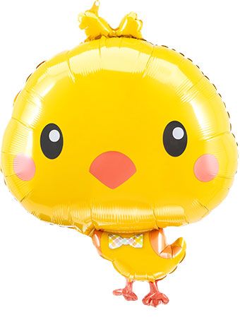 28" Chick with Bowtie Foil Balloon