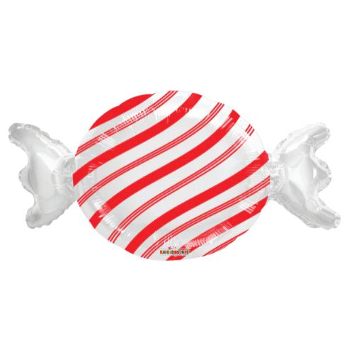 28" Red/White/Clear Candy Balloon