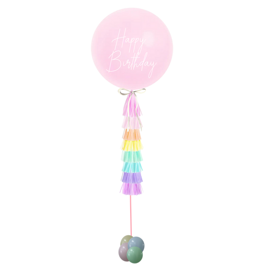 3' Jumbo Pastel Rainbow Custom Helium Balloon