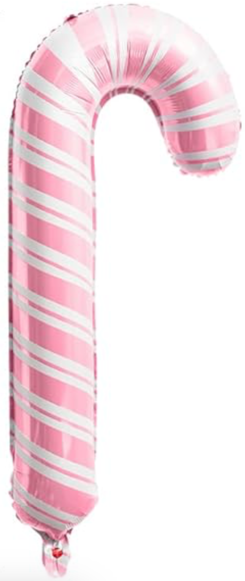 32" Pastel Pink Candy Cane Foil Balloon