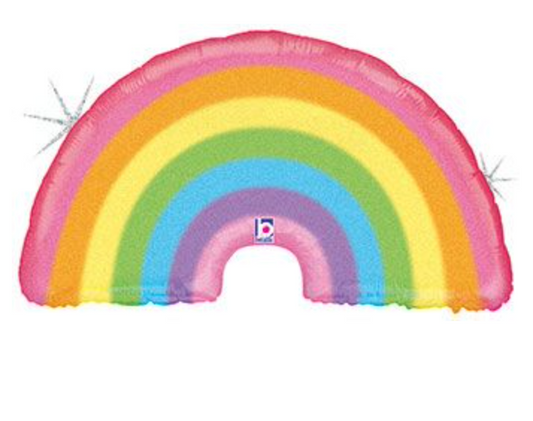 36" Glitter Pastel Rainbow Foil Balloon