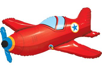 36" Red Airplane Foil Balloon