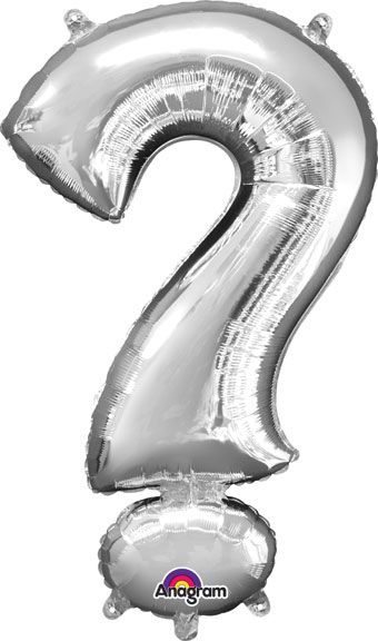 36" Silver Question Markt Foil Balloon