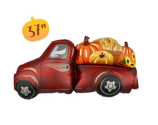 37" Truck with Pumpkins Foil Balloon