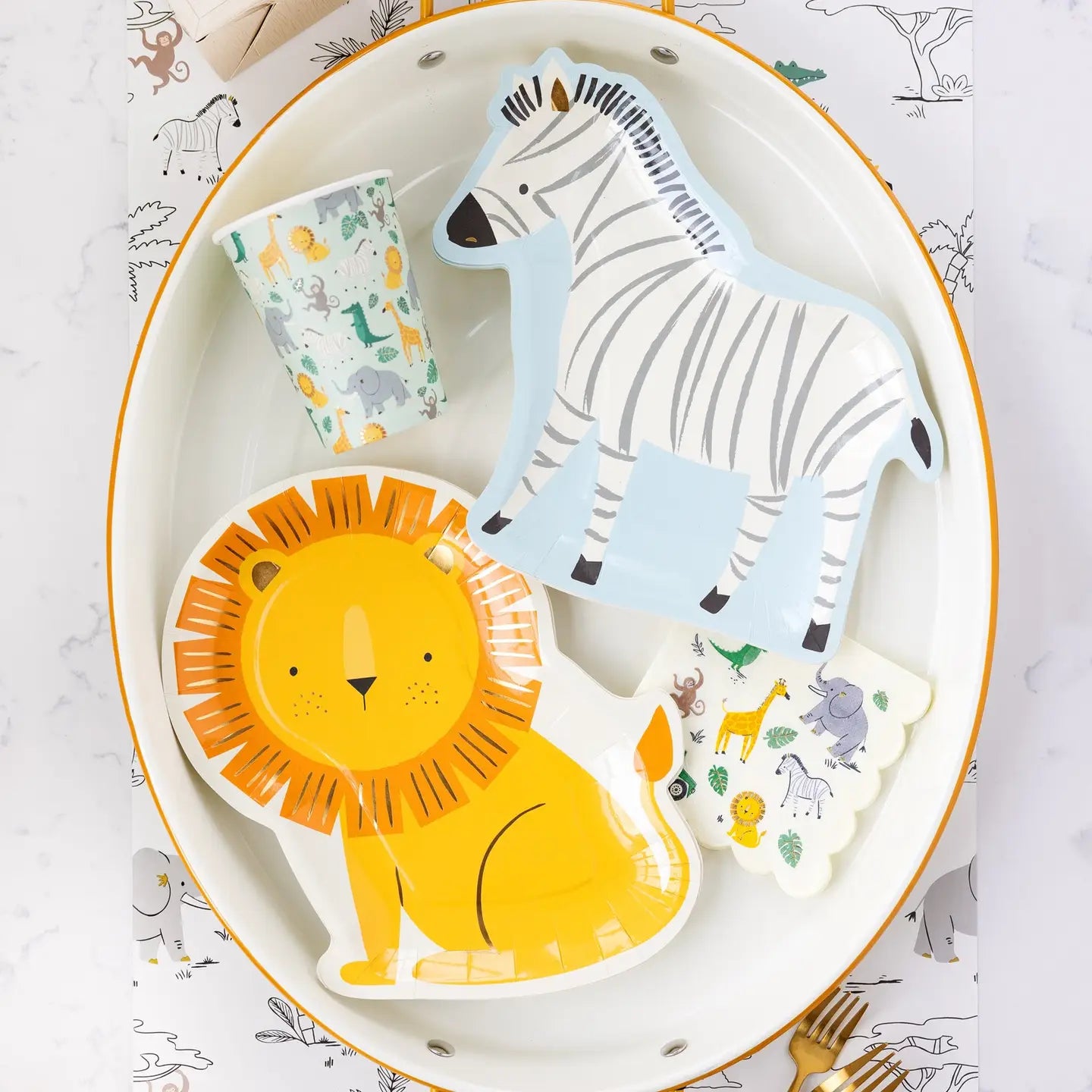 Safari Lion Shaped Paper Plate