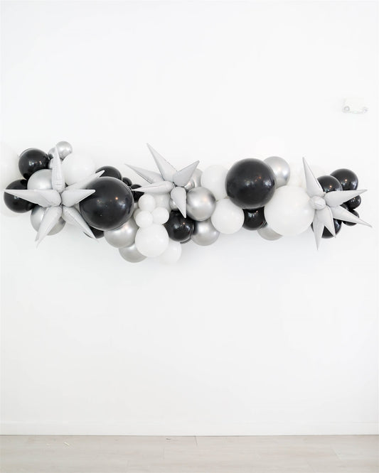 Black, White & Silver Balloon Garland