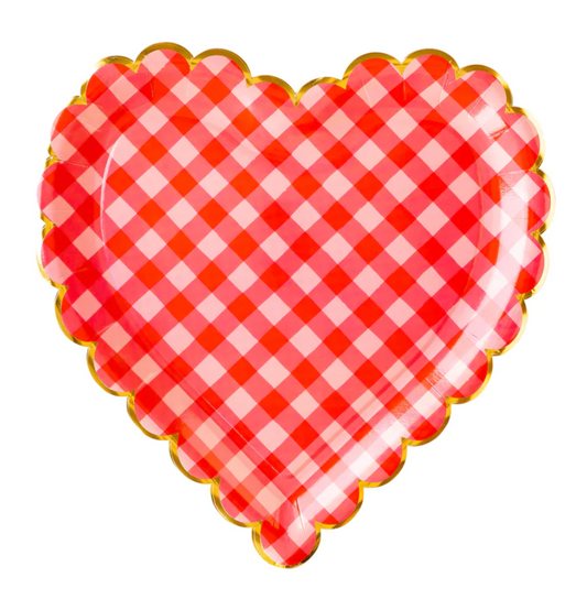 Checkered Heart Plates