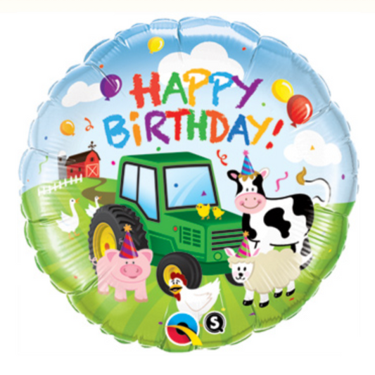 18" Barnyard Animal Happy Birthday Foil Balloon