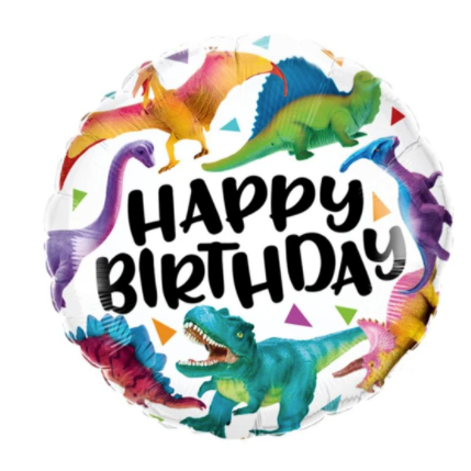 18" Dinosaur Happy Birthday Foil Balloon 