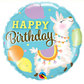 18" Happy Birthday Llama Foil Balloon