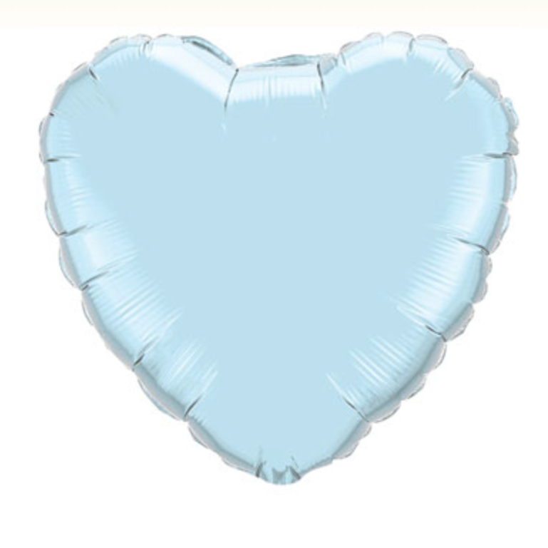 18" Pearl Light Blue Heart Foil Balloon