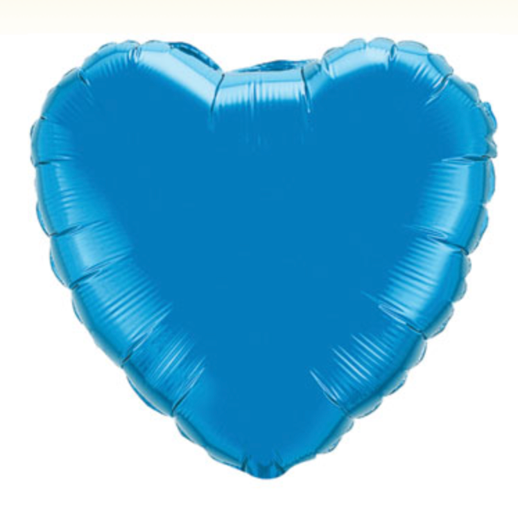 18" Sapphire Blue Heart Foil Balloon