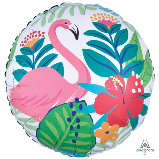 18" Tropical Jungle Flamingo Foil Balloon