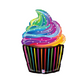 27" Rainbow Cupcake Foil Balloon