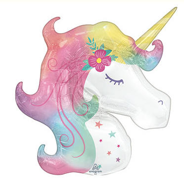 33" Enchanted Unicorn Foil Balloon Perfect to Add On to Any Size Order