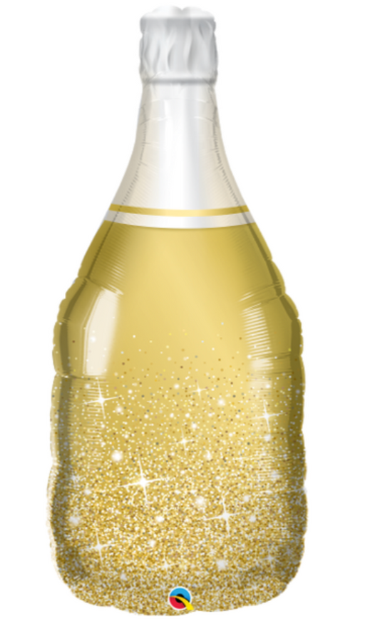 39" Gold Champagne Bottle Foil Balloon