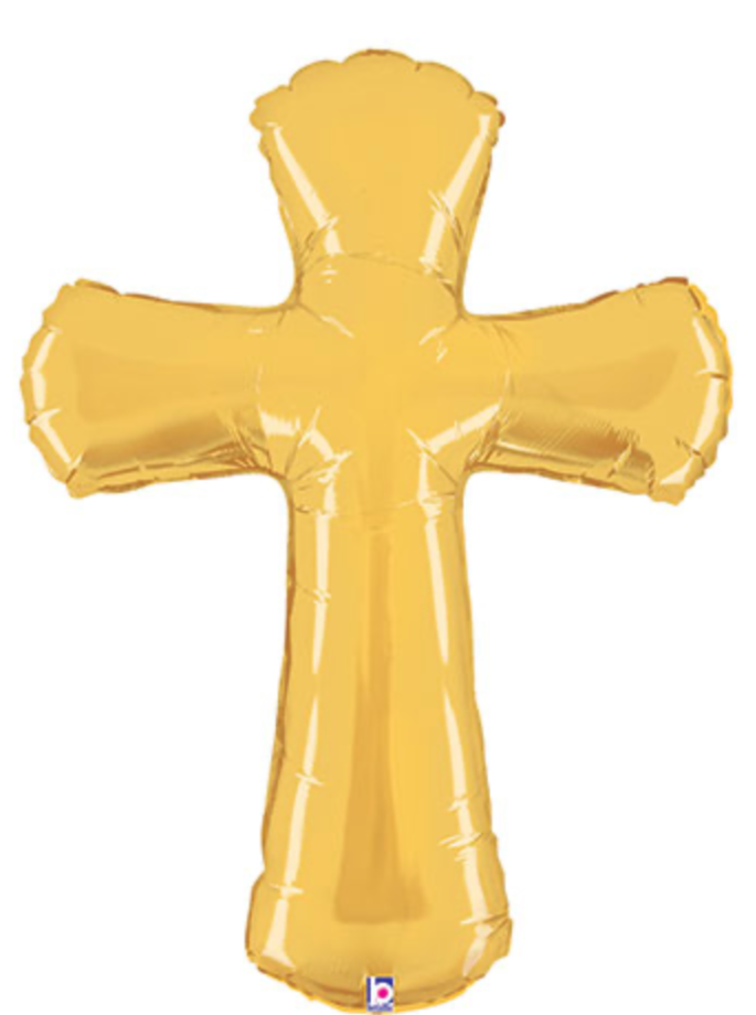 44" Gold Cross Foil Balloon