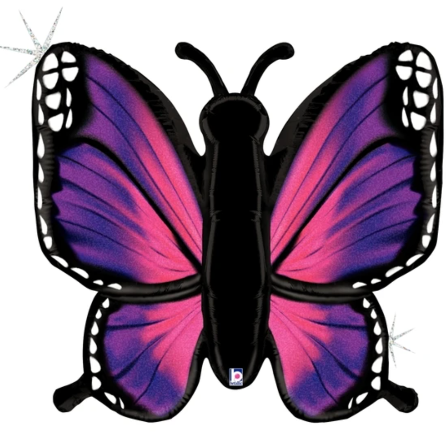 46" Holographic Pink Butterfly
