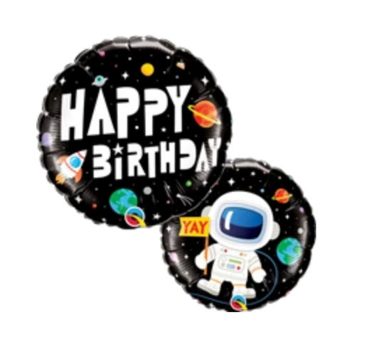 18" Happy Birthday Astronaut Foil Balloon