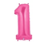 Number 1 40" Pink Foil Number Balloons