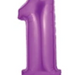 Number 1 40" Purple Foil Number Balloons