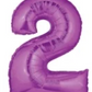 Number 2 40" Purple Foil Number Balloons