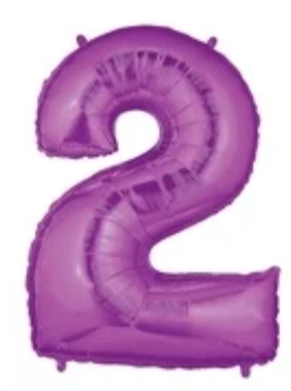 Number 2 40" Purple Foil Number Balloons