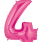 Number 4 40" Pink Foil Number Balloons